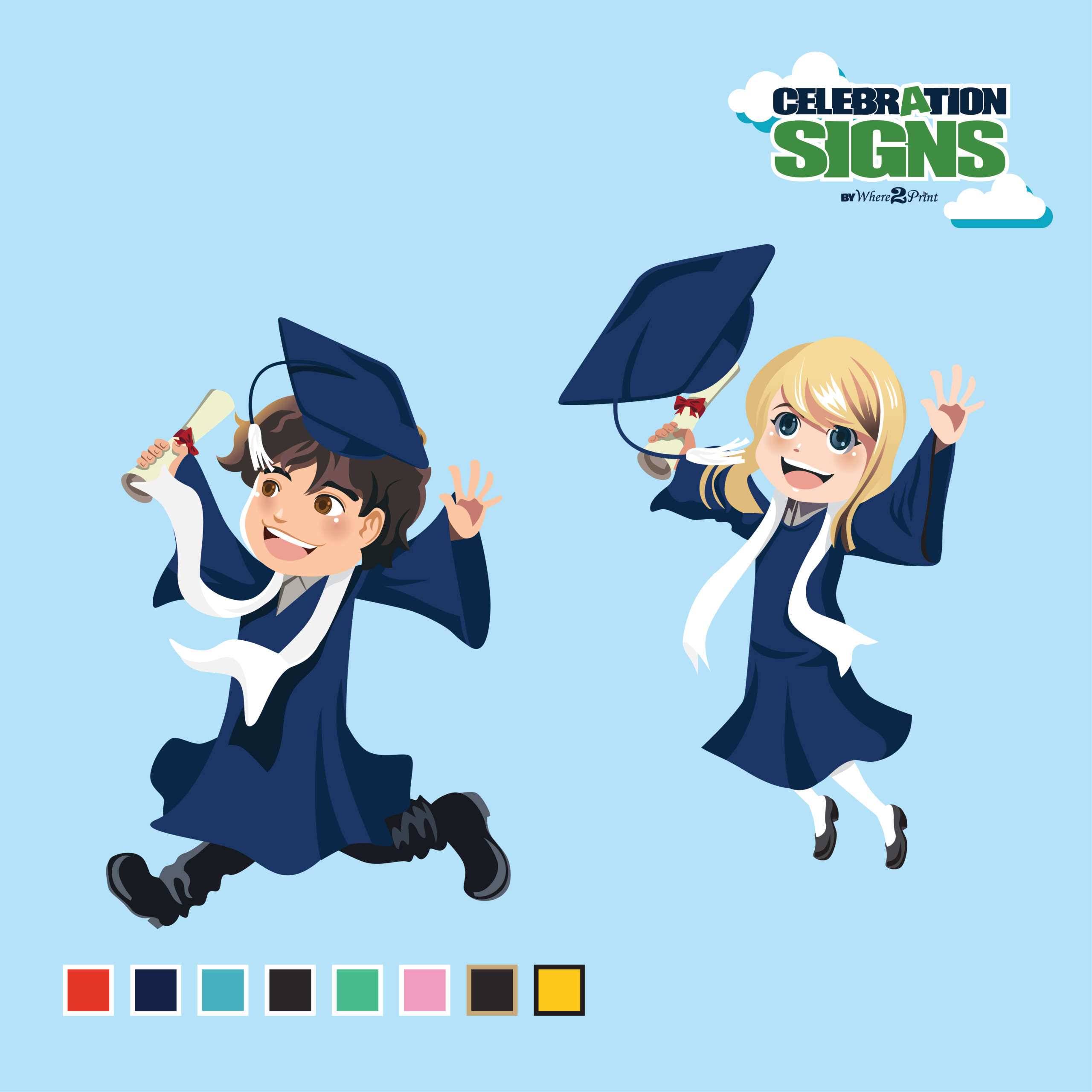 Celebrations Signs Product Images - Graduation Navy-02