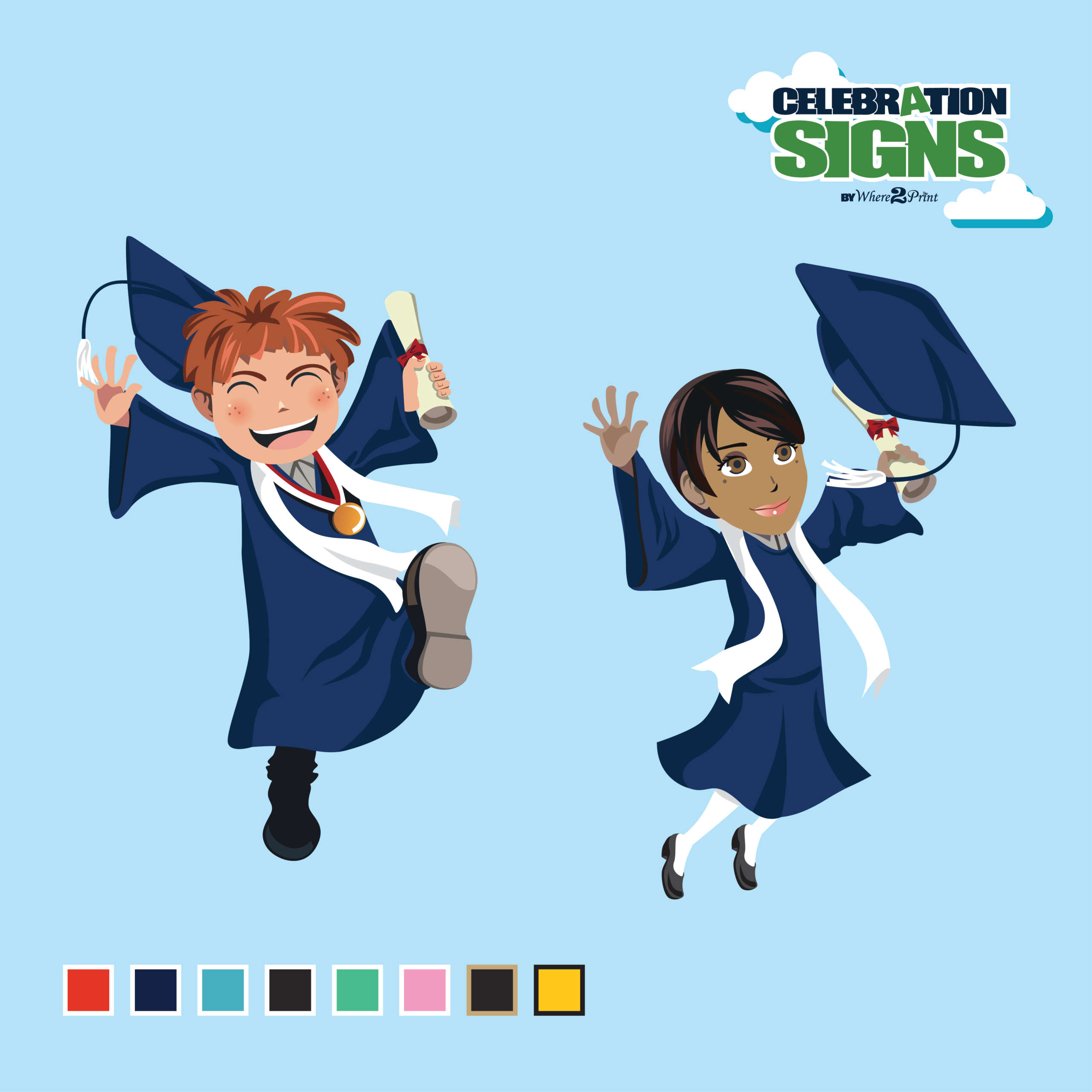 Celebrations Signs Product Images - Graduation Navy-03